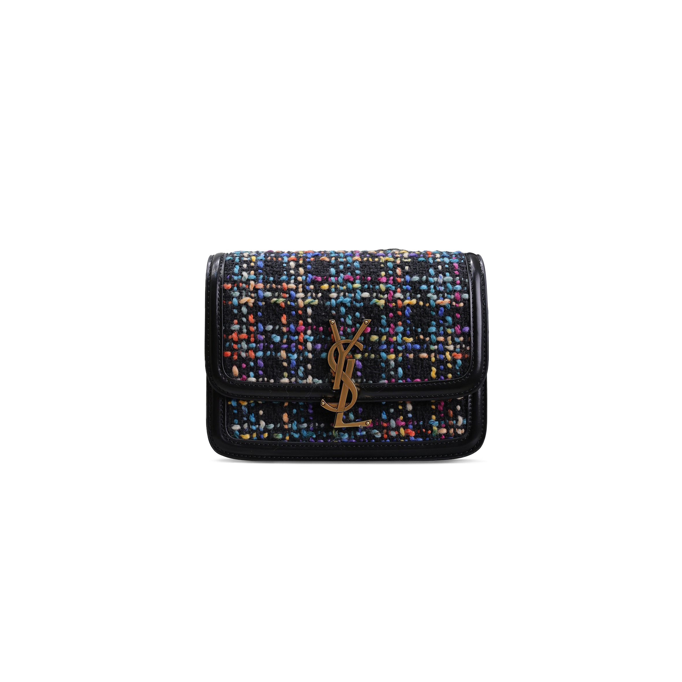 Y*L solferino small satchel woven wool shoulder bag in nero&multicolor 634306634306 (19*13*5cm)